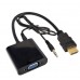 HDMI to VGA Adapter Converter Cable With Audio Cable